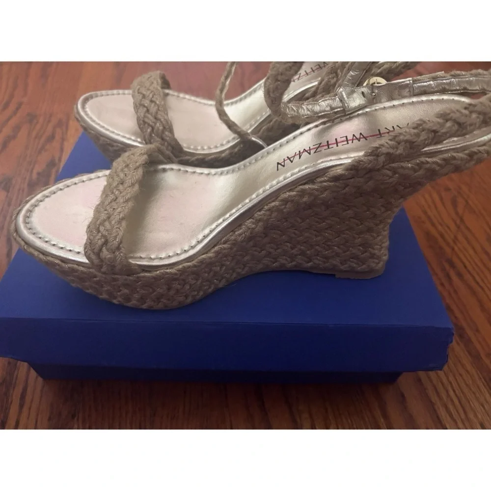 Stuart Weitzman Braida Strap Espadrille Wedge Sandal  size 11.5 - Picture 6 of 7
